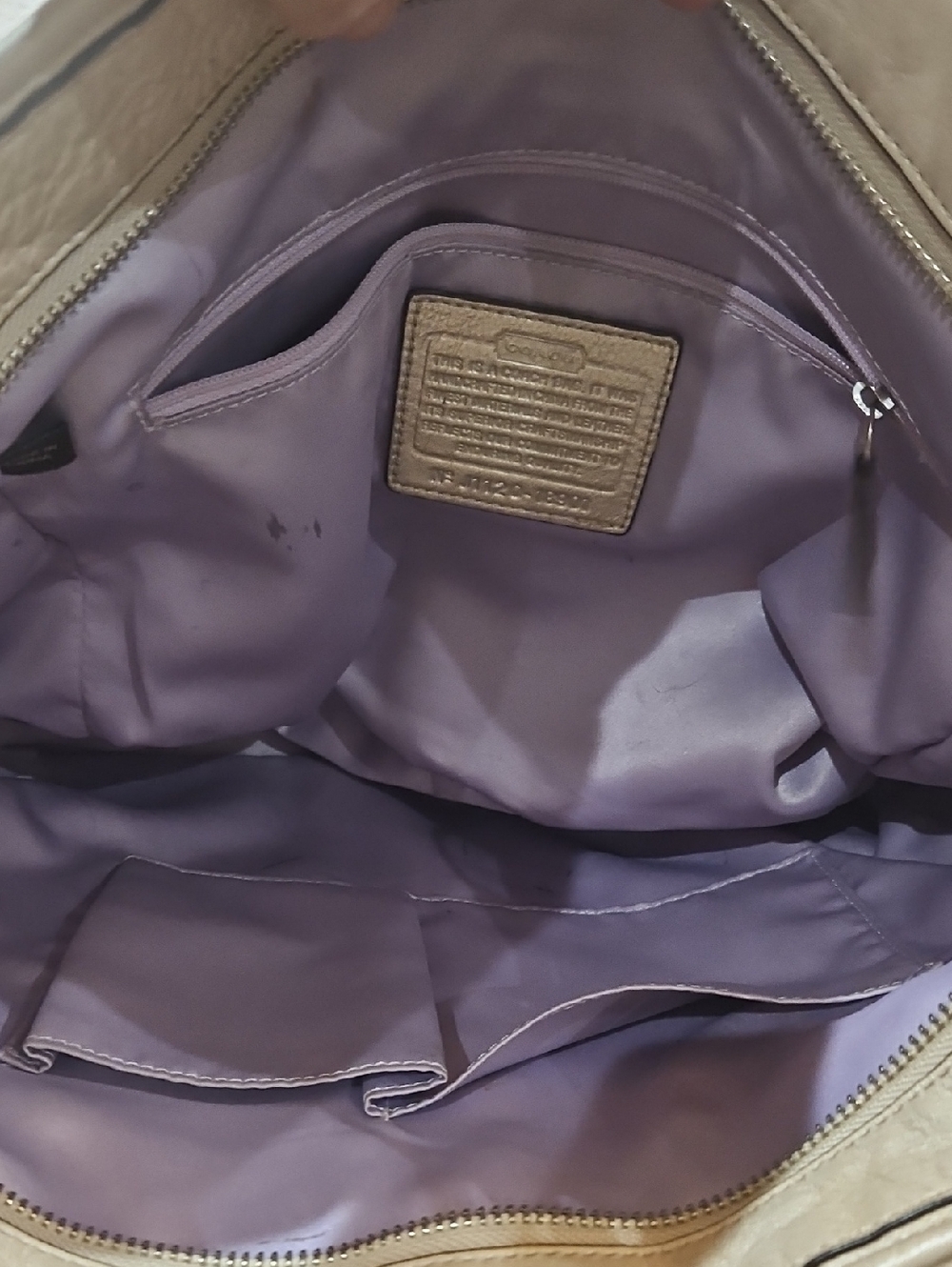 Vintage Coach Chelsey metallic Champagne Hobo Shoulder bag - Picture 7 of 9